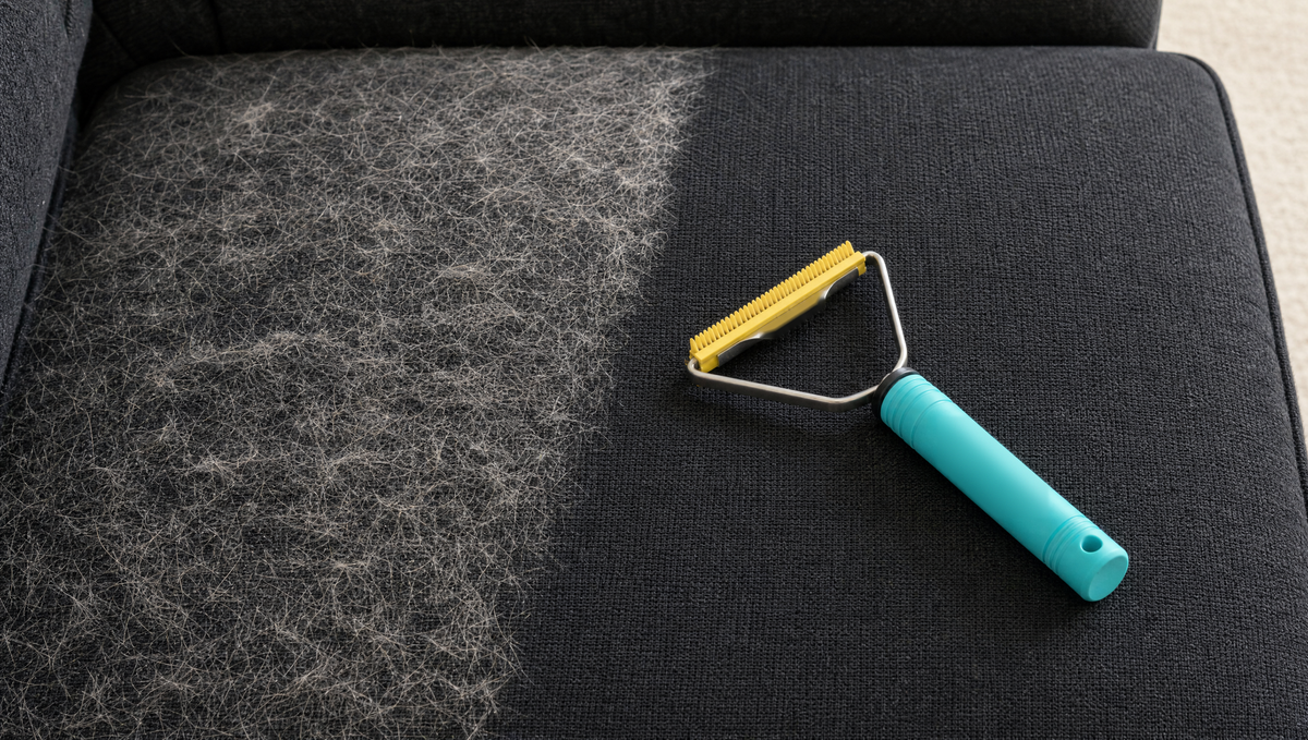 A couch cushion before and after